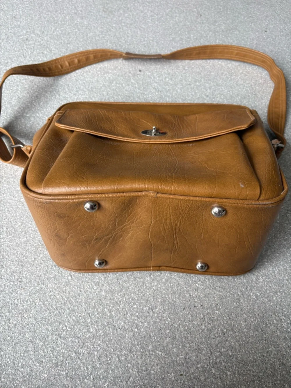 vintage Samsonite Silhouette faux leather travel messenger bag 7.5x14x13